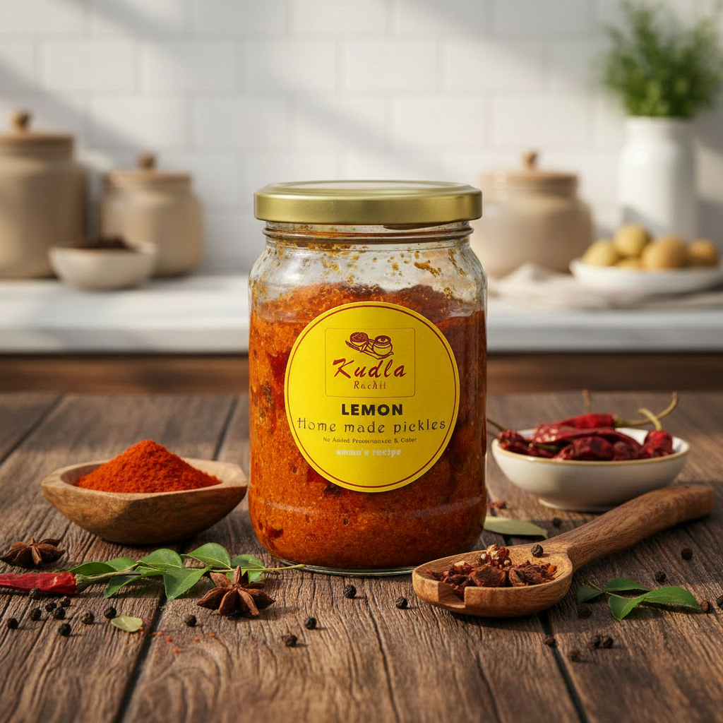 Lemon Pickle on Rustic Wooden Table